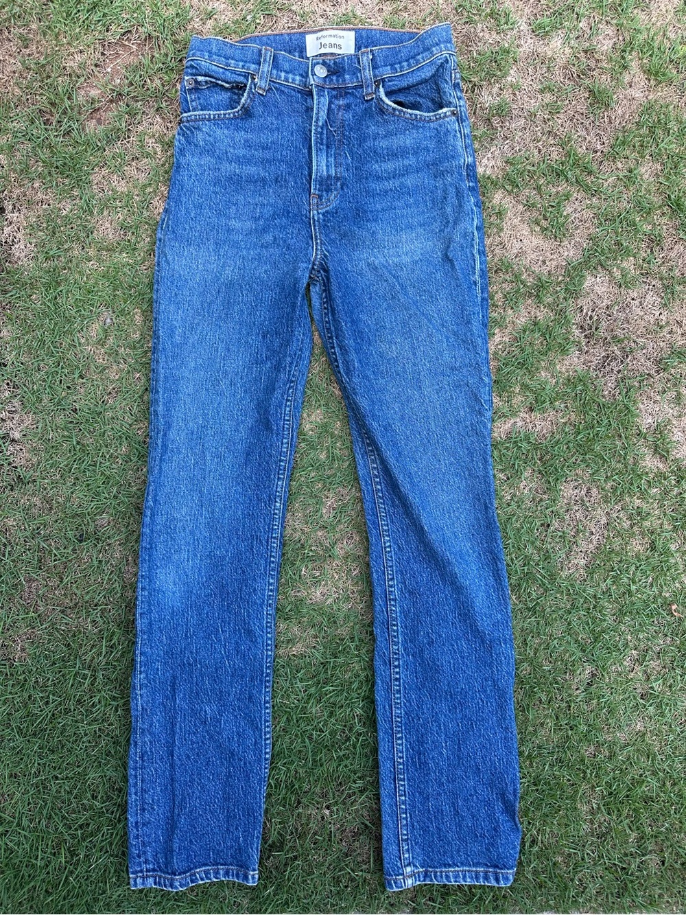 Reformation Liza High Straight Jean Newport Size 25